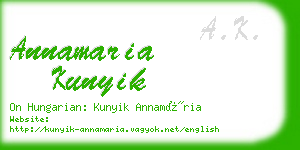 annamaria kunyik business card